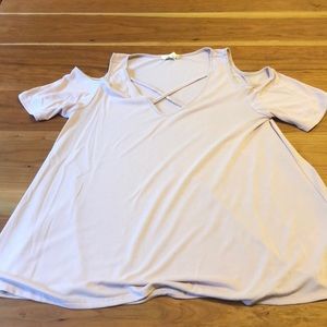 Pink, open shoulder, casual shirt